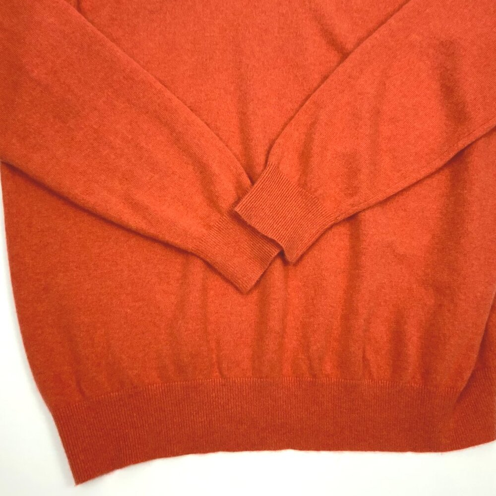 Men's Lands' End v-Neck 100% Cashmere Pullover Sweater Orange/Terracotta Sz XXL - Picture 8 of 16